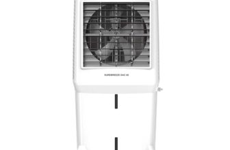 Crompton Surebreeze 95 Desert Air Cooler For Home | High Density Honeycomb Pad For Faster Cooling | 4 Way Air-Deflection & Auto Swing | Faster Air Delivery| Everlast Pump |With Ball Bearing Advantage