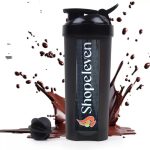 Shopeleven Plastic Fitness Water & Shaker Bottle with Mixer Ball, Fitness Shaker Bottle 500 ml Shaker(Pack of 1, Black, Plastic)