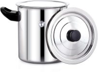 AadiVeer 1.5 Litre High Quality Stainless Steel Milk Boiler | Milk Cooker | Milk Pot 14 cm diameter 1.5 L capacity with Lid(Stainless Steel, Induction Bottom)