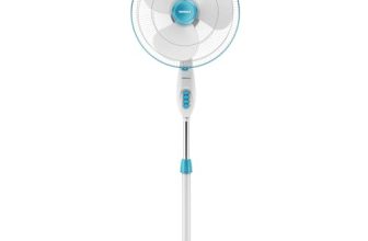 Havells 400Mm Gatik Pro Pedestal Fan | 120 Ribs Guard Safety, Smooth Oscillation, Heavy Base For Stability, Isi Marked | 2 Year Warranty, (Blue)