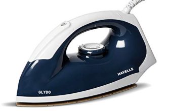 Havells Glydo 1000 Watts Dry Iron With American Heritage Plastic Non Stick Sole Plate, Aerodynamic Design, Easy Grip Temperature Knob & 2 Years Manufacturer Warranty. (Charcoal Blue)