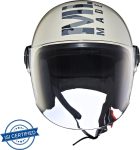 ROYAL ENFIELD Coopter Camo Printed MLG Open Face with Visor ISI Certified Motorbike Helmet(GLOSS WHITE)