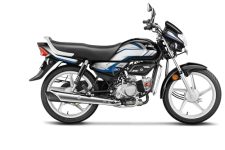 Hero HF Deluxe (Drum) (Self Start) Bike Black Nexus Blue Booking for Ex-Showroom Price