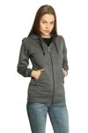 Alano Women Solid Hooded Neck Long Sleeve Jacket | Regular Fit Casual Fleece Jacket | Casual Jacket, Grey, Medium
