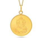 Kalyan Jewellers 24K (999) Purity Lord Ganesh Gold Coin Pendant 8 GMS