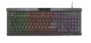 Vertux Promate Promate Gaming Keyboard, Professional Ergonomic Wired USB Gaming Keyboard with Vibrant Rainbow Backlit, 26 Anti-Ghosting Keys, 12 Multimedia Shortcut Keys and 4 Backlit Modes, Amber