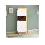 HomeTown Beatrice Engineered Wood Vertical Unit in White High Gloss + Oak Colour