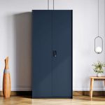 GODREJ INTERIO Almirah Neolite 2-Door Steel Almirah, Cupboard for Clothes (Textured Denim Blue), 1-Year Warranty, 4 Shelves, 1 Locker