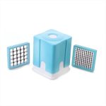 Ganesh Potato Chipser Set – 3-Piece Blue Slicer with 650ml Container Effortless Homemade Chips 2-Pieces Cutting Blades