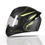 TVS XPOD Aerodynamic Helmet for Men-ISI DOT Certified , Ultrawide Visor, Quick Release Strap-Premium Bike Helmet with Enhanced Air Circulation (Blistering Black & Neon-L)