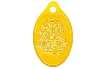 Muthoot Pappachan Swarnavarsham 24K (999) Yellow Gold Oval Ganesha Pendant 2 Gram