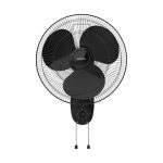 Havells Gatik Pro 400mm Wall Mount Fan | RPM: 1350 | Double string for Speed & Oscillation control | Thermal Overloaded Protected Motor | 100% Copper Wire Winding Motor | 2 Year Warranty (Black)