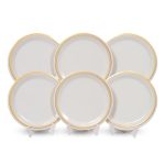 Ariya 11 Inches Melamine Dinner Plate Set of 6 (Royal Double Stripe) Microwave & Dishwasher Safe Dinnerware, Full Serving Plate Set for Snacks, Breakfast, Lunch, Dinner, Break Resistant, All Occasions