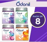 Odonil Air Freshener | Fragrance Jasmine Mist, Lavender Meadow, Orchid Dew, Mystic Rose Car Freshener Blocks Air Freshener | Long Lasting Fragrance | Lasts upto 30 days(8 x 50 g)