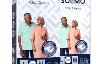Amazon Brand – Solimo Adult Diapers Tape Style | Large Size | 60 Count | (30 X Pack Of 2) | Waist 38-54 Inch (96-137 Cm) | Fast Absorption | Leak Proof | Unisex | For Men & Women