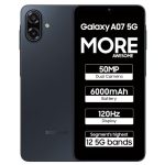Samsung Galaxy A07 5G Smartphone (Black, 4GB RAM, 128GB Storage) | 120Hz Refresh Rate | Massive 6000mAh Battery | 50MP True Dual Camera | 6 Gen OS Upgrades | Knox Vault