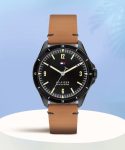 TOMMY HILFIGER NCTH1791906 Tommy Hilfiger Black Dial Brown Leather Strap Analog Watch  – For Men