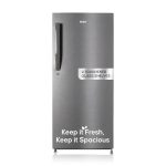 Haier 190L 5 Star Direct Cool Single Door Refrigerator | 3 Toughened Glass Shelves | Fast Ice Making in Just 60 minutes | Large Veg Box| Easy Clean Back (HED-205DS-P, Dazzle Steel)