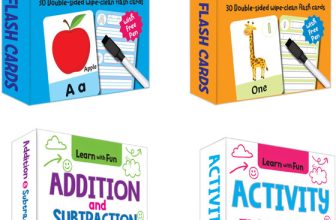 Kiddie Castle Pack of 4 Flash Cards Alphabets, Numbers, Addition and Subtraction, Activity 120 Double Sided Cards With Free Pen(Multicolor)