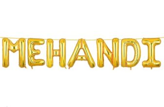 Mystic Toy Store Mehandi Banner Gold for Wedding Home Boys Girls Men Women Foil Balloon Decoration Decor Celebration Golden