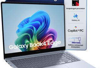 Samsung Galaxy Book4 Edge Series Copilot AI-PC Full Metal Chasis Snapdragon X – (16 GB/512 GB SSD/Windows 11 Home) NP750XQB-KA1IN Thin and Light Laptop(15.6 Inch, Sapphire Blue, 1.55 Kg, With MS Office)