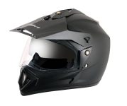 Vega Off Road ISI Certified Matt Finish Full Face Dual Visor with Peak Helmet for Men and Women Outer Clear Visor and Inner Smoke Sun Visor(Dull Black, Size:L)
