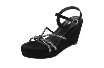 Mochi Women’s Black Elegant Wedge Heel Sandals UK/3 EU/36(35-2363)