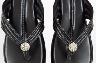 KICKSTYLE Women Stylish Toe Ring Flats | Cushioned Comfort Slip-On Sandals | Anti-Slip Daily Wear| Lightweight Casual Footwear (BLACK, UK Footwear Size System, Adult, Women, Numeric, Medium, 4)