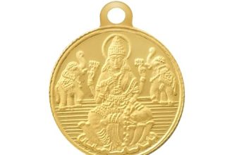 Bangalore Refinery 2 Gram Round Lakshmi 24k (999) Gold Pendant (without hook)