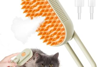 Self Cleaning Slicker Brush, Pet Grooming Shedding Brush for Dogs and Cats – Easy to Remove Loose Undercoat, Pet Massaging Tool Suitable for Pets with Long or Short Hair (White)