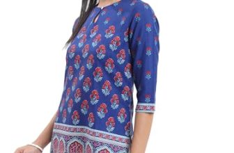 Vishudh Women Regular Fit Round Neck VNTN000524 Blue XL