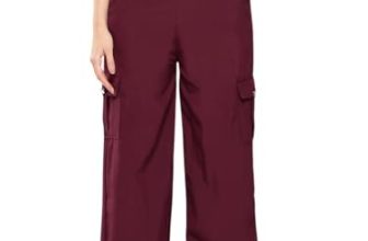 Aarika Womens Casual Wear Wine Colour Solid Crepe Cargo Pant-(28-34)-(PANT-W-AD-IL-01-WINE-28)