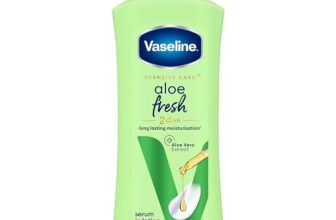 Vaseline Aloe Fresh Body Lotion,24 HR Long Lasting Moisturisation with Aloe Vera extract and Menthol, 600ml