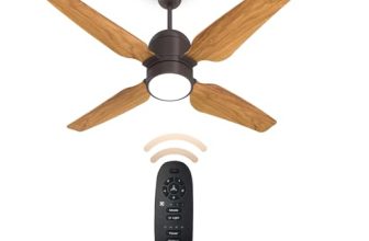 Havells 1200mm Momenta Underlight BLDC+ Ceiling Fan | Remote Controlled, Smart Fan, IoT Enabled, Alexa & Google Home Compatible | Upto 60% Energy Saving, 2 Year Warranty | (Smoke Brown Pine Wood)