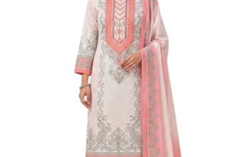 KTI Women Cotton Unstitched Salwar Suit Material with Dupatta Geometric & Floral Printed Dress Material for Daily Wear Casual & Office Wear
