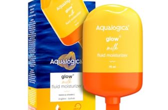 Aqualogica Glow+ Milk Fluid Moisturizer with Papaya & Vitamin C | Lightweight Milk-Like Texture | Brightens Skin | 48-H Deep Moisturization I For Normal To Combination Skin | Non Sticky, Quick Absorbing & Hydrating | 70 ml