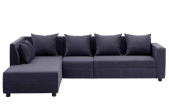 Wakefit Sofa Set | 1 Year Warranty |3 Seater Sofa for Living Room, Wooden Sofa Set, 3 Seater + Left Aligned – Skiver(JIO : Purple Grey)