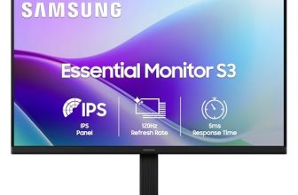 Samsung 27″ (68.5 cm) 120hz Flat Monitor|IPS Panel|FHD 1080p (1920 x 1080)|120 Hz|5 ms|Dual HDMI Ports (2EA)|Super Slim Borderless Design|Game Mode|Eye Saver Mode|Wall Mountable|LS27F320GAWXXL|Black
