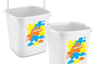 Nayasa 7.5 Litre Square Plastic Bucket, Set of 2 | Durable Water Storage Bucket | Household & Bathroom Utility | Lightweight & Sturdy Design | White