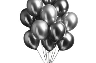 Just Party Chrome Metallic Balloons – Pack of 100 (Dark Grey)