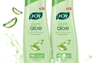 Joy Pure Aloe Light Moisturising Body Lotion 300ml x 2 | 48 Hour Moisture | Soothes, Hydrates & Freshens | Ideal for Summers | For All Skin Types | Lightweight, Non Sticky & Non Greasy