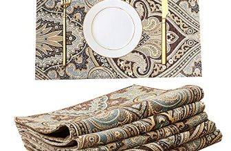 Shailaja Creations Placemats for Dining Table Set of 6, Heat Resistant and Antiskid Table Mats Washable, Printed Place Mat for Home Kitchen Table Decor (45×30 CM) Coffee
