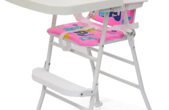 DANDLES Baby Highchair with Soft Cushion and Protection Belt and Feeding Mealtime Tray(Pink)