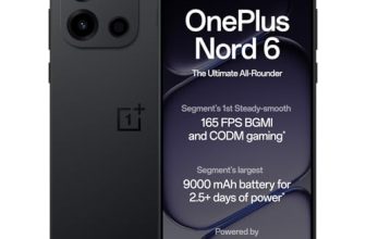 OnePlus Nord 6 | 8GB+256GB | Pitch Black | Snapdragon 8s Gen 4 | Segment’s First Stable 165FPS Gaming | Segment’s Largest 9000mAh Battery | Most Complete IP Rating | Personalized AI