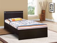 DELITE KOM | 1 Year Warranty | Single Bed, Jazz Engineered Wood Bed Without Storage, Wooden Bed (77×37 Inches) | Installation Included | Color – Flowery Wenge | Good for Bedroom