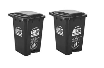 ARISTO Plastic Pedal Garbage Waste Dustbin 70 LTR BLACK/BLACK