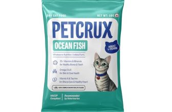 Petcrux Dry Adult Cat Food, Ocean Fish Flavor, with Omega 3 & 6 and Taurine, Complete & Balanced Nutrition for Adult Cats, Trial Pack 50 g