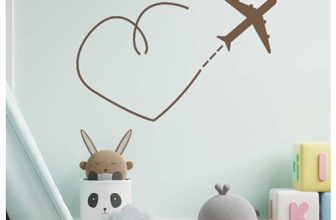 Kayra Decor Heart Design Airplane Dash Route Wall Stencil for Art and Craft – Size 16 Inch x 24 inch.