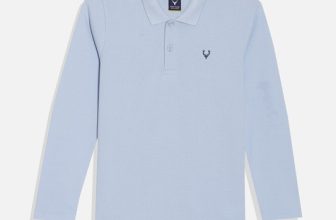 Allen Solly Boys Solid Pure Cotton Regular T Shirt(Blue, Pack of 1)
