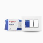 Anchor by Panasonic Penta 3 Module Gina Cover Plate with Chrome Collar for Switch Board (White, 65803-20)